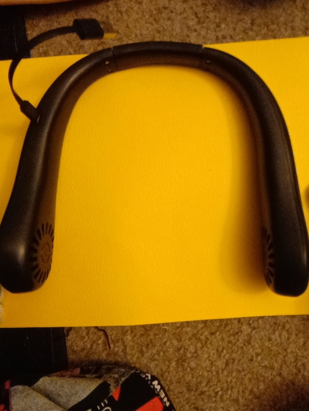 Black Wireless Neck Fan W Charging Cord